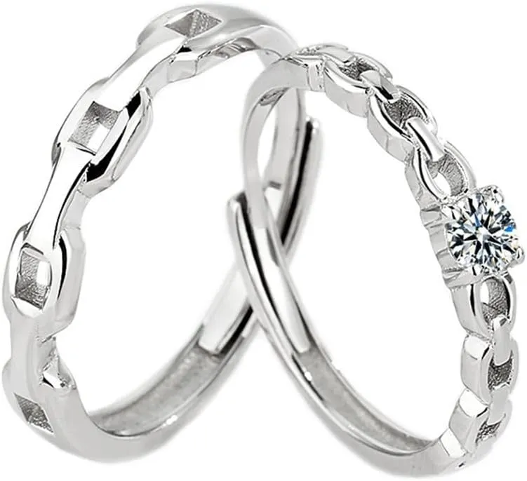 Rings Statement Rings Fashion Gifts Sterling Silver Couple Ring Love Wedding Engagement Promise Ring Party for Women Fashionable, Easy to wear
