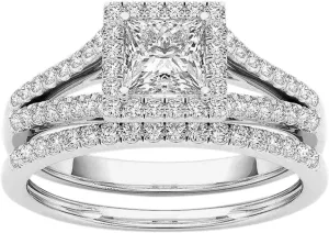 Rings Zircon Inlaid Gold-Plated Jewelry Couple Ring Classic Rings (Silver-A, 5)