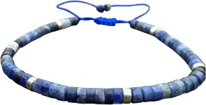 Royal Blue Bracelets Blue Friendship Bracelet Women Blue Braided Bracelet Adjustable Size Handmade Blue Beads Bracelet Symbol of Friendship Braided Wristband (Silver blue)