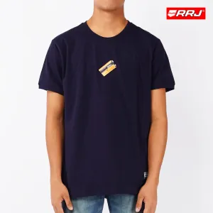 RRJ Basic Tees for Men Semi Body Fitting Missed Lycra Fabric 150602 (Navy Blue)