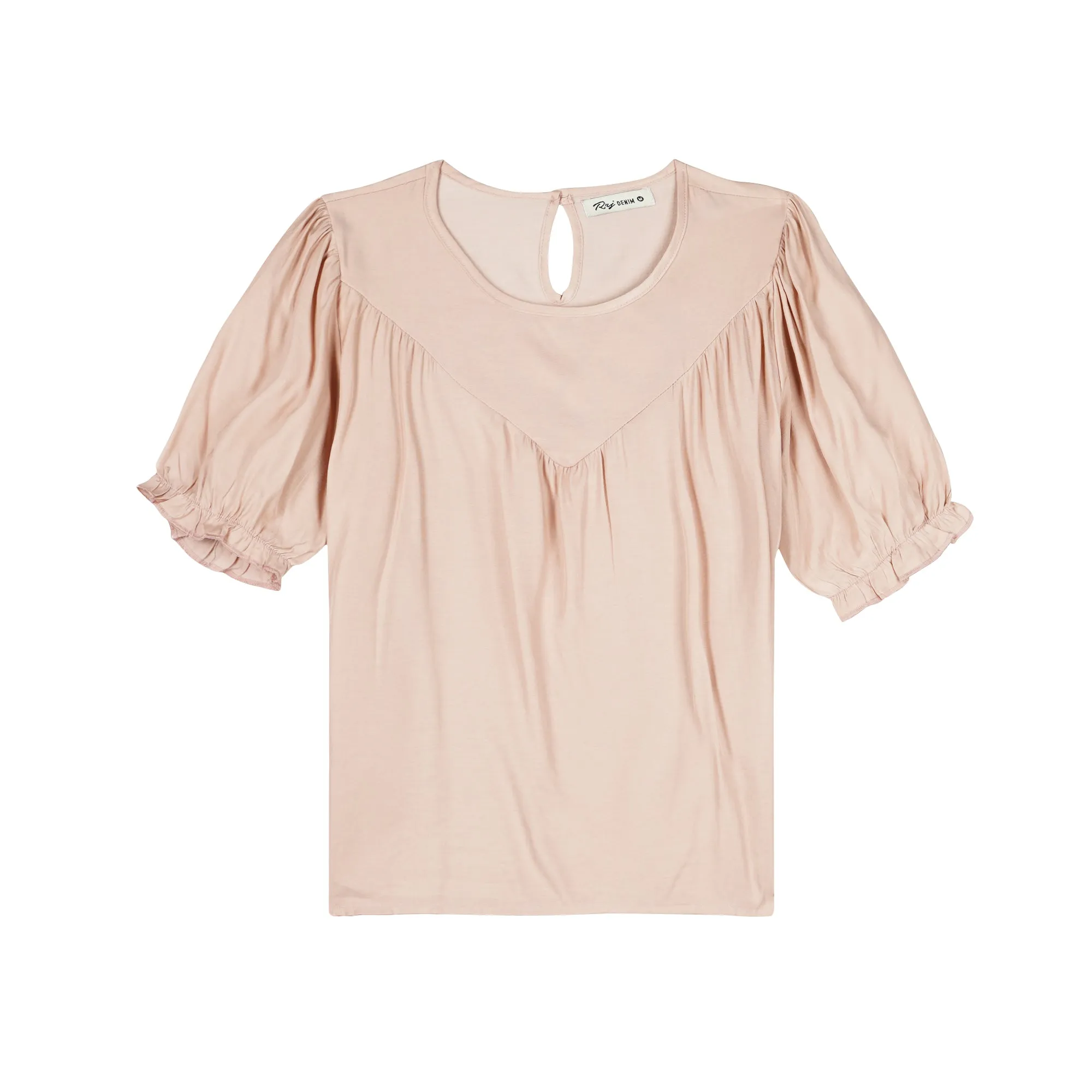 RRJ Ladies' Modified Woven Boxy Fitting Blouse Rayon Fabric Trendy fashion Casual Top Pink Woven Blouse for Ladies 143372 (Pink)