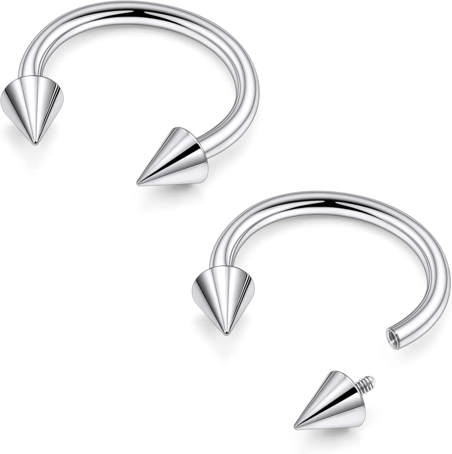 Ruifan 20G 18G 16G 14G 12G 8G 6G 4G 2G Horseshoe Nose Ring Titanium Septum Rings Piercing Jewelry Internally Threaded Gauges Cartilage Conch Helix Rook Lip Tragus Earring Hoop Eyebrow For Women Men