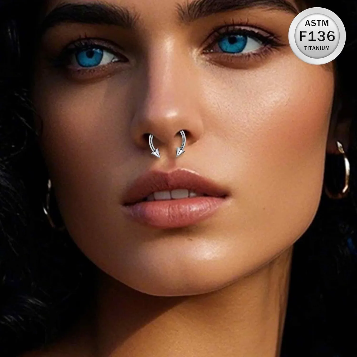 Ruifan 20G 18G 16G 14G 12G 8G 6G 4G 2G Horseshoe Nose Ring Titanium Septum Rings Piercing Jewelry Internally Threaded Gauges Cartilage Conch Helix Rook Lip Tragus Earring Hoop Eyebrow For Women Men