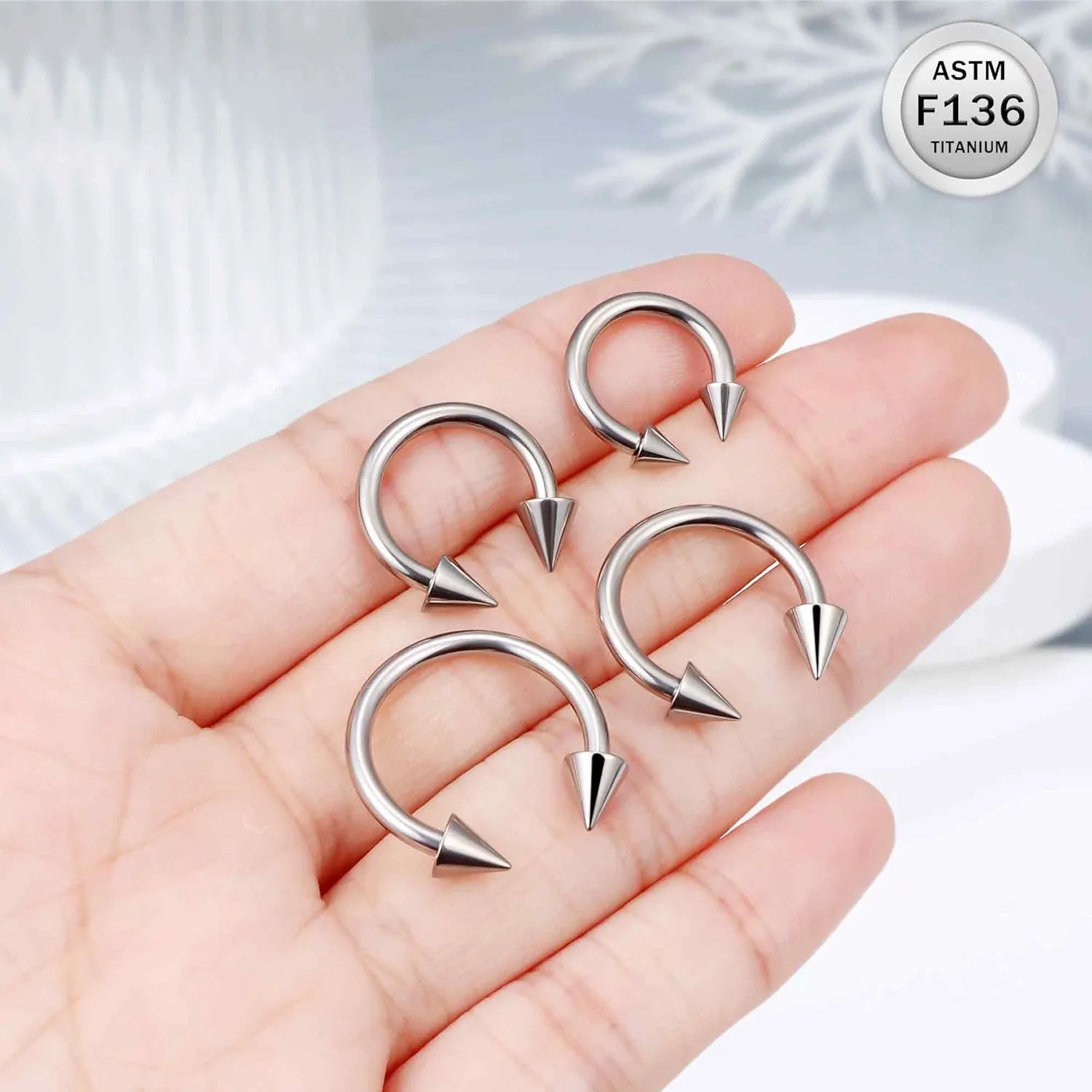 Ruifan 20G 18G 16G 14G 12G 8G 6G 4G 2G Horseshoe Nose Ring Titanium Septum Rings Piercing Jewelry Internally Threaded Gauges Cartilage Conch Helix Rook Lip Tragus Earring Hoop Eyebrow For Women Men