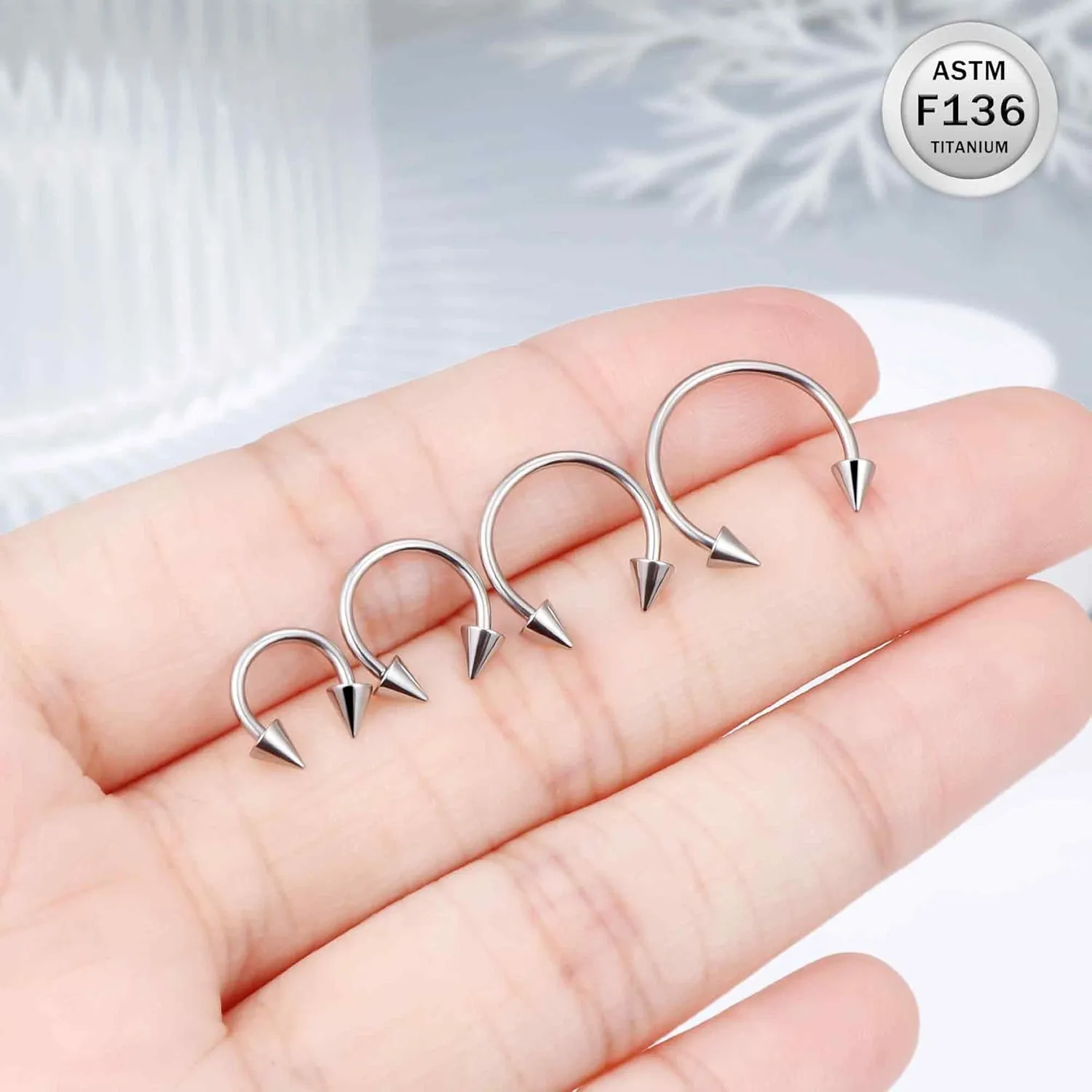 Ruifan 20G 18G 16G 14G 12G Horseshoe Nose Ring Titanium Septum Rings Piercing Jewelry Cartilage Conch Helix Rook Lip Tragus Earring Hoop Eyebrow Retainer For Women Men 6mm 8mm 10mm 12mm 14mm 16mm 19mm