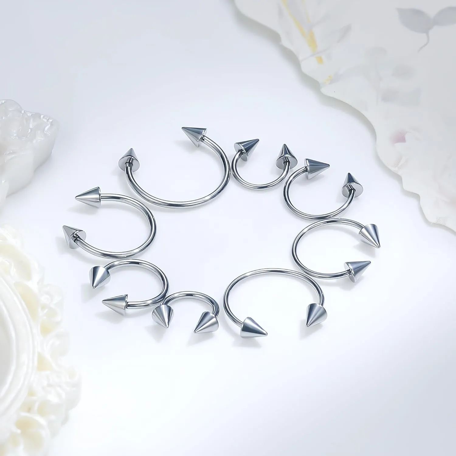 Ruifan 20G 18G 16G 14G 12G Horseshoe Nose Ring Titanium Septum Rings Piercing Jewelry Cartilage Conch Helix Rook Lip Tragus Earring Hoop Eyebrow Retainer For Women Men 6mm 8mm 10mm 12mm 14mm 16mm 19mm
