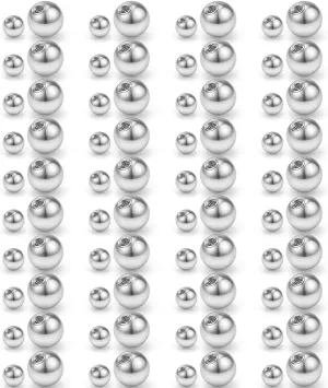 Ruifan 60-80PCS 316L Surgical Steel Replacement Balls Body Jewelry Piercing Barbell Parts 16G 14G Women Men
