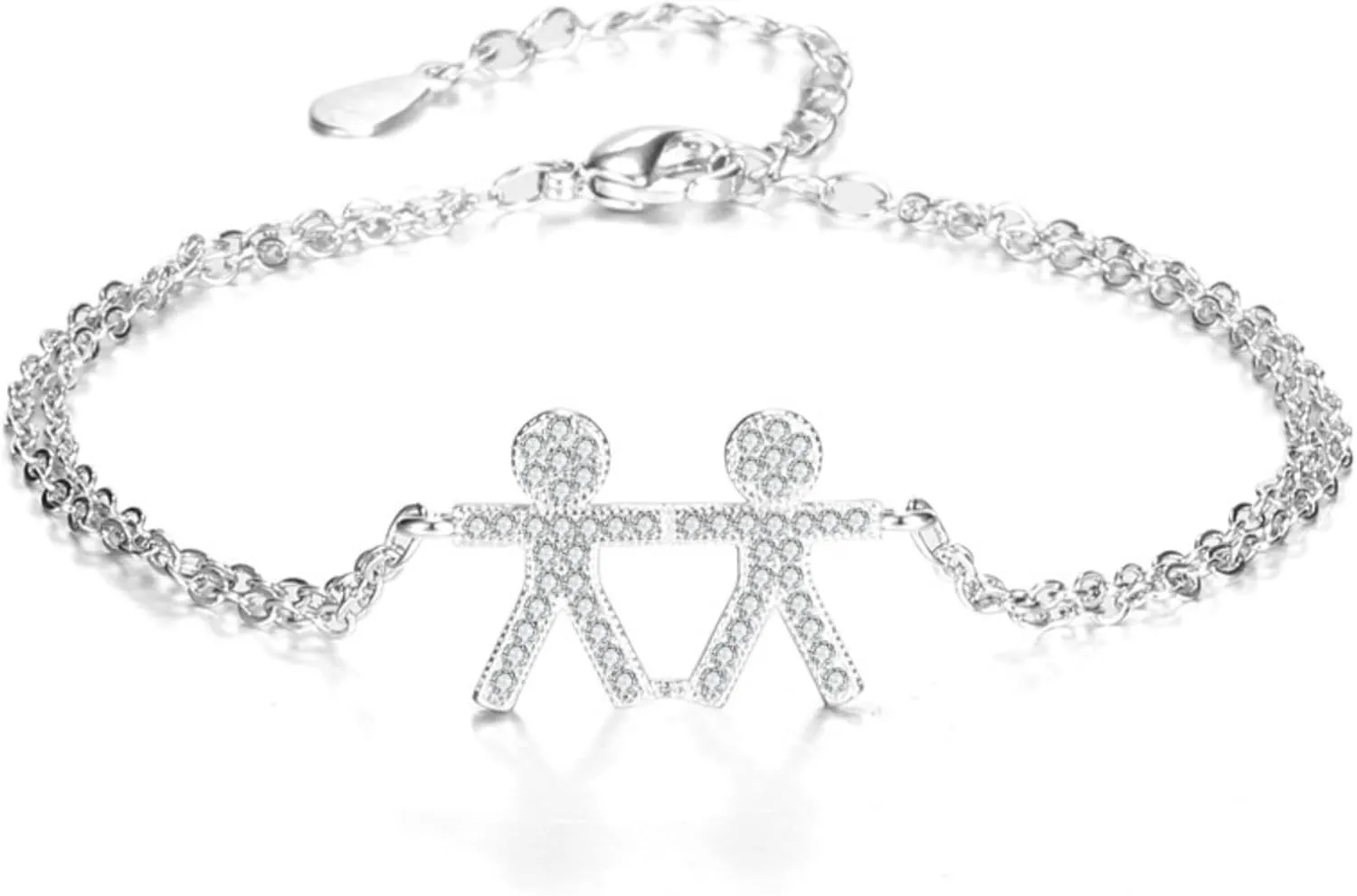 S925 Sterling Silver Friendship Bracelets - Best Friend Bracelet, Matching Bracelets for Sisters, Adjustable, with Gift Box