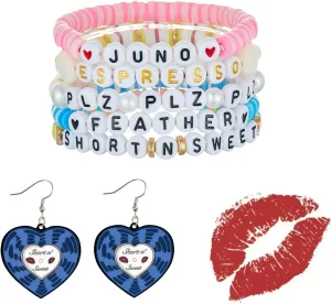 Sabrina Friendship Bracelet Sets for Women  '  Concert Earrings Sabrina Album Inspired Merch Costume Outfit Accessories for Fans