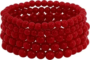 Sacina Imitation-Pearl Stretchable Bracelets, Beaded Bracelet for Women, Christmas Jewelry Gift
