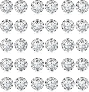 SAILIMUE 15Pairs Rhinestone Earrings For Women Dance Competition Performance Ballet Stud Earrings Stainless Steel Round Acrylic Stone Inside Rhinestone Crystal Halo Dance Competition Earrings Set 15mm 20mm