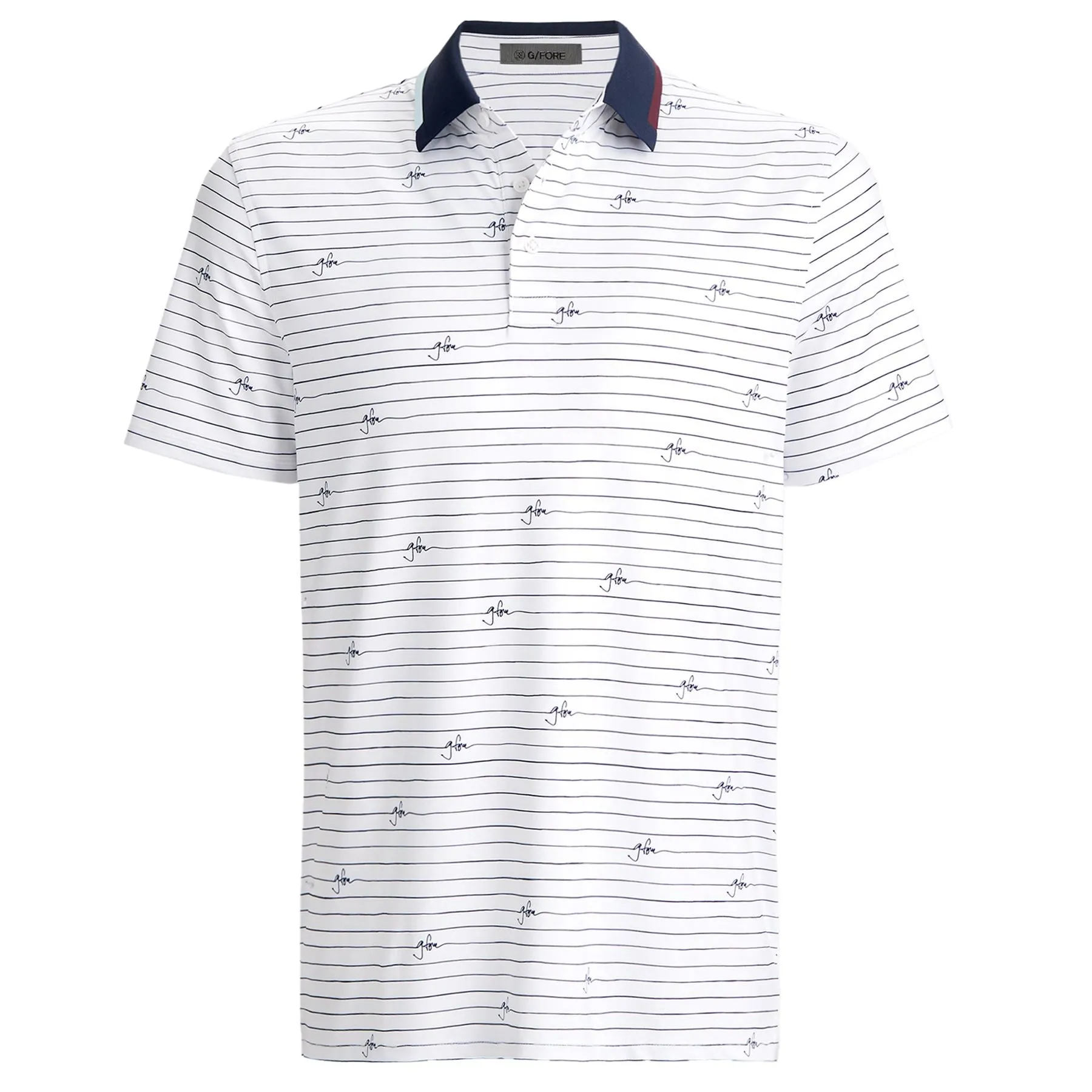 Script Stripe Tech Jersey Polo Snow - AW24
