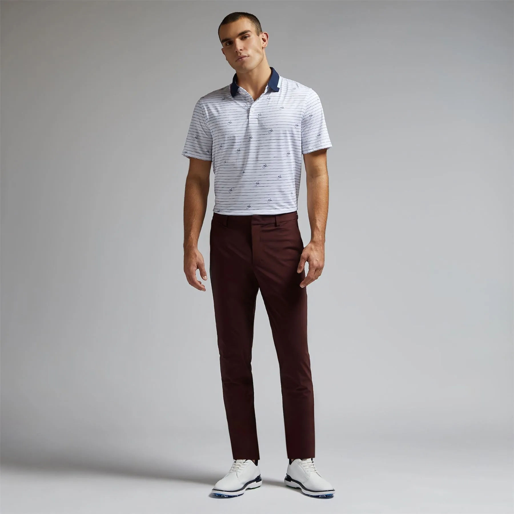 Script Stripe Tech Jersey Polo Snow - AW24