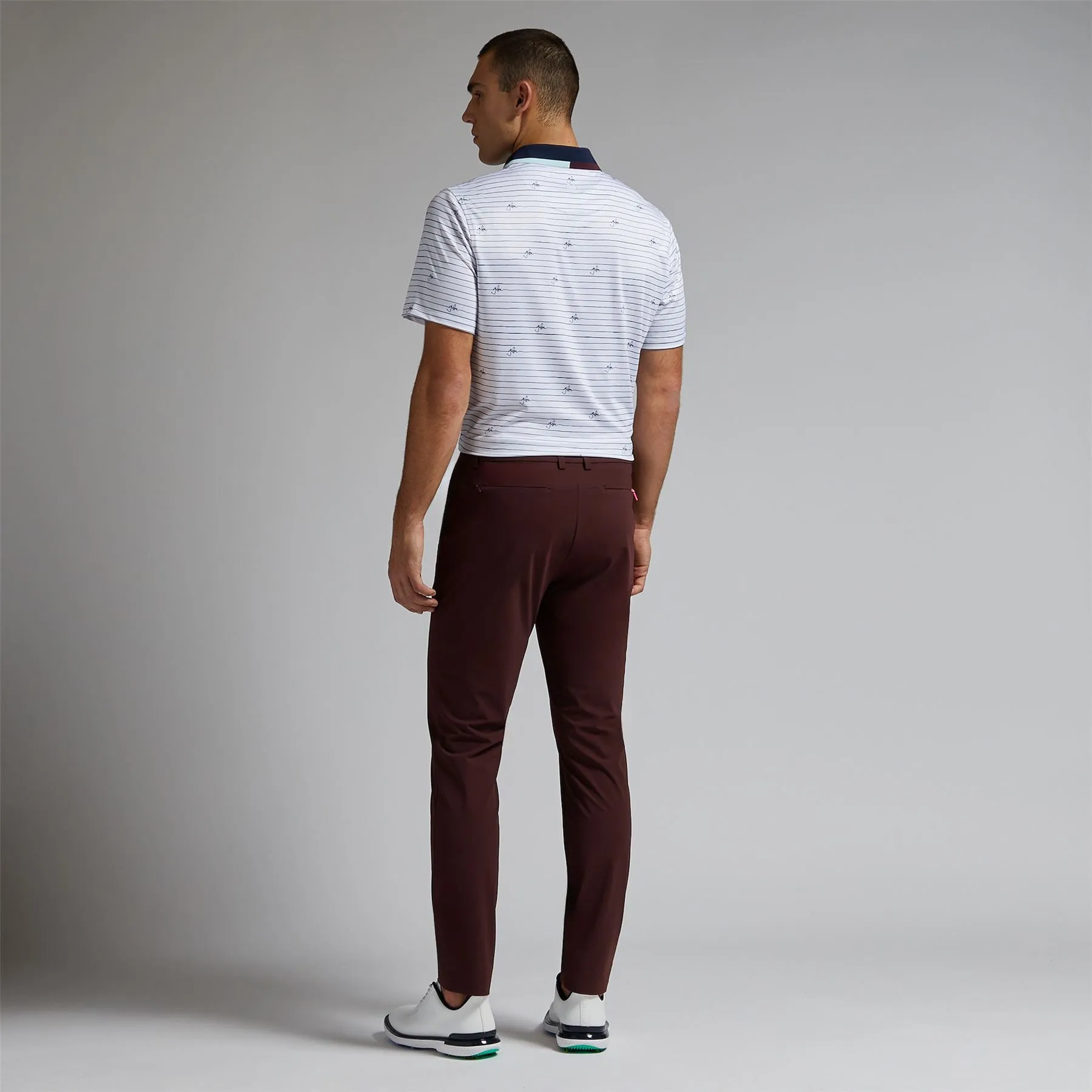 Script Stripe Tech Jersey Polo Snow - AW24