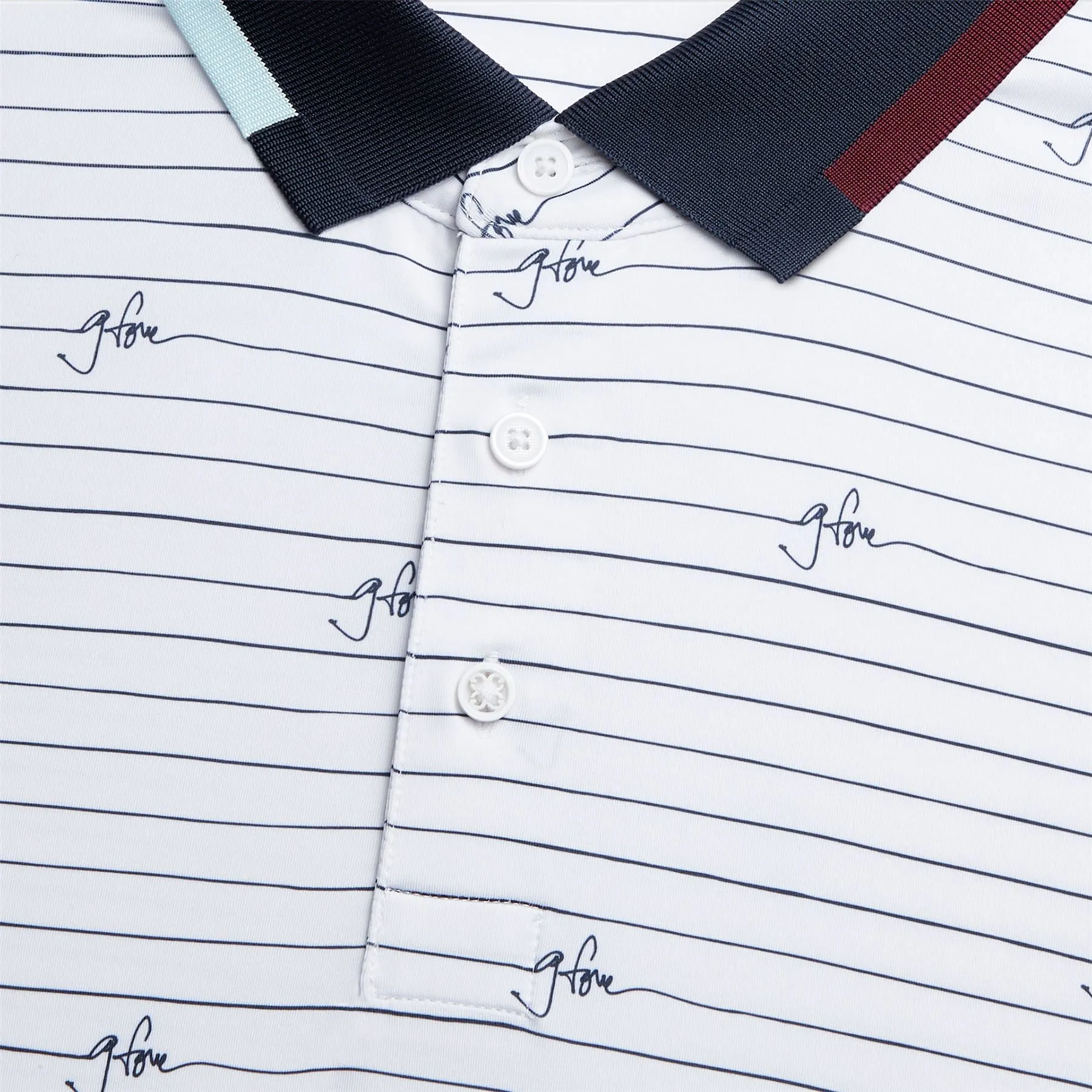 Script Stripe Tech Jersey Polo Snow - AW24