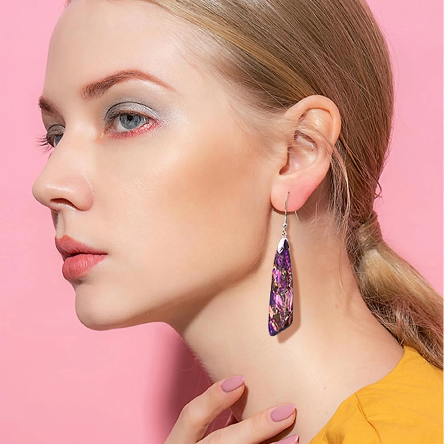 SELOVO Jasper Stone Earrings for Women Trendy Dangle Earrings Fishhook Drop Earrings