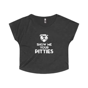 Show Me Your Pitties Pitbull Dog Lover Women's Tri-Blend Dolman