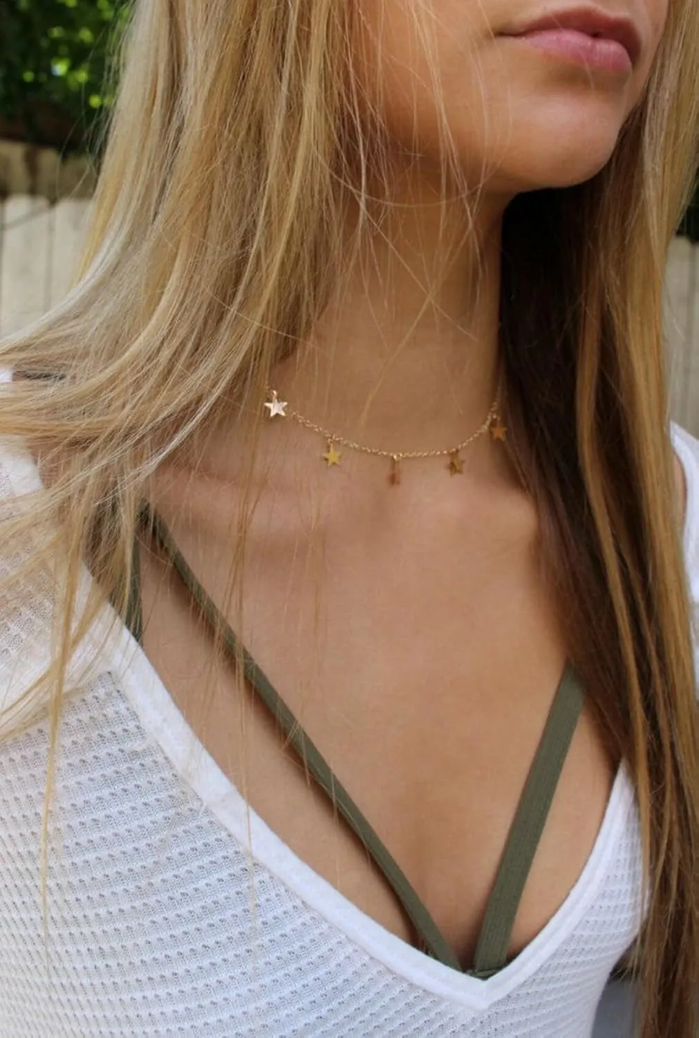 S.J JEWELRY Women Simple Delicate Full Moon 14K Gold Plated/Rose Gold/Silver Plated Layered Pendant Handmade Star Chokers Necklaces