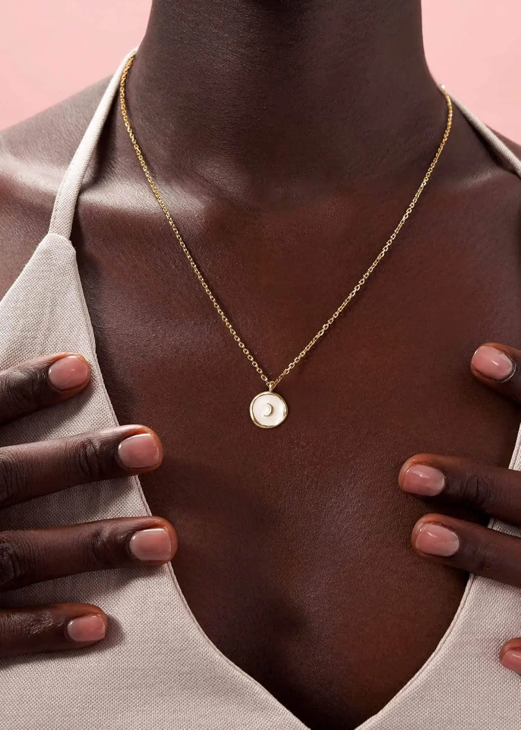 S.Leaf Gold Necklaces for Women Sterling Silver Coin Necklace Starburst Pendant Sterling Silver Necklace for Women