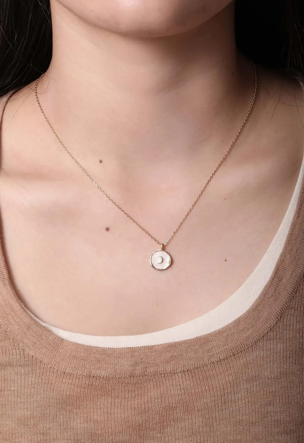 S.Leaf Gold Necklaces for Women Sterling Silver Coin Necklace Starburst Pendant Sterling Silver Necklace for Women