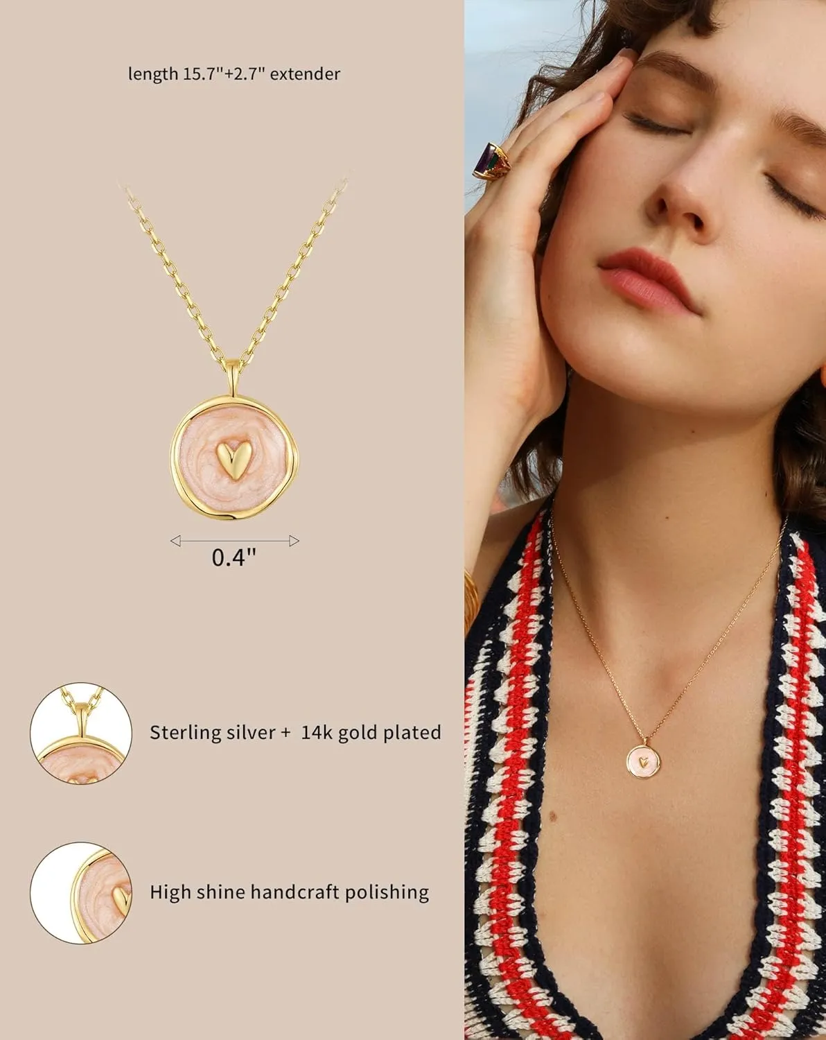 S.Leaf Gold Necklaces for Women Sterling Silver Coin Necklace Starburst Pendant Sterling Silver Necklace for Women