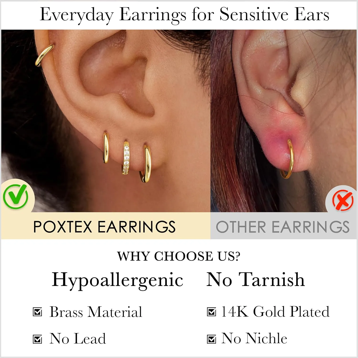 Small Gold Huggie Hoop Earrings Set for Women Men Hypoallergenic 14K Gold Plated Stack Cartilage Earrings, Multiple Piercing Lightweight Mini Thin Cute Dainty Trendy Clip On Jewelry Set Gifts for Women