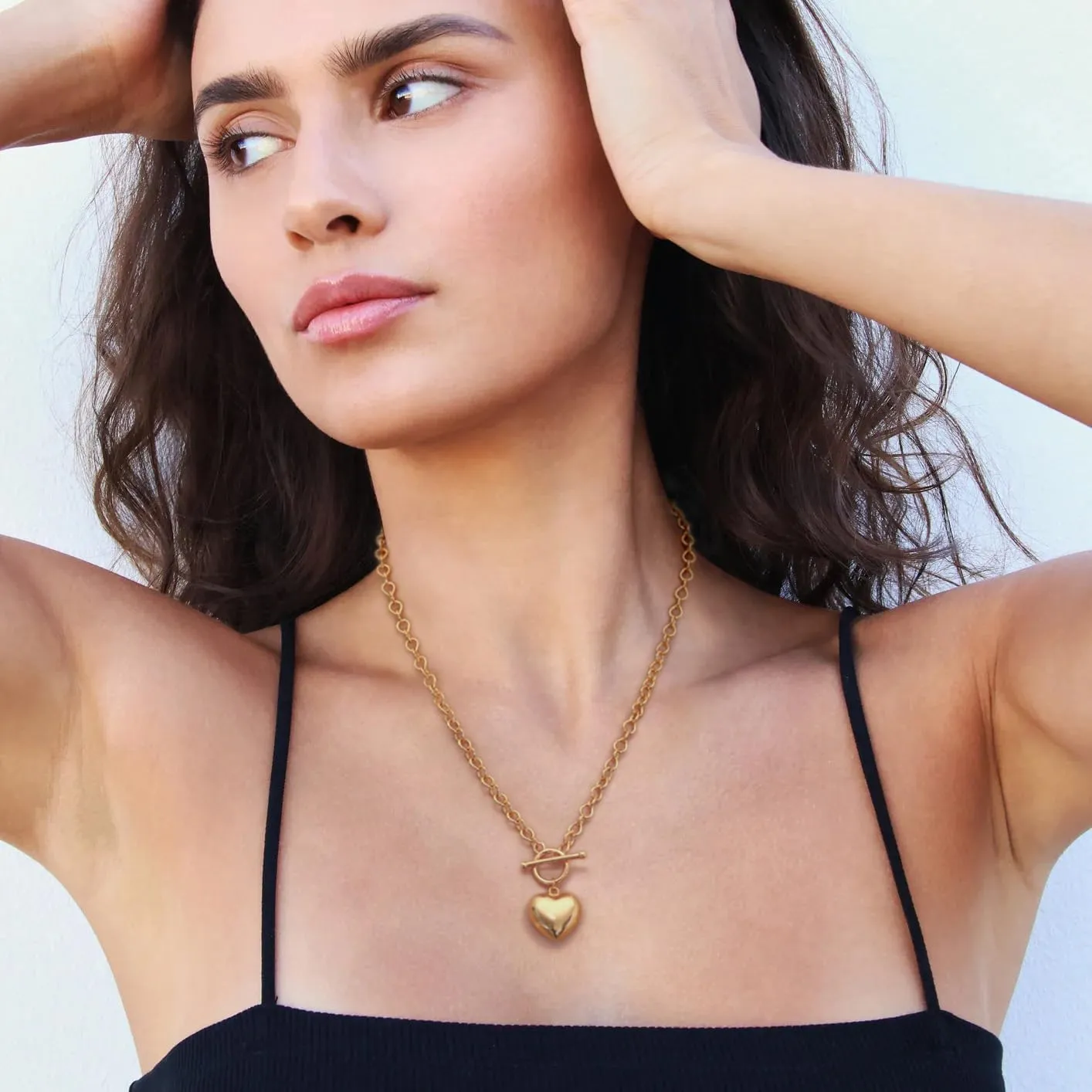 SOFYBJA Saint Benedict Necklace Drop 18K Gold Toggle Medallion Coin Cross Pendant Necklaces Religious Jewelry Catholic Gift for Women