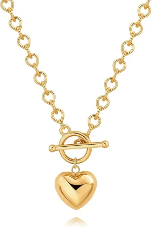 SOFYBJA Saint Benedict Necklace Drop 18K Gold Toggle Medallion Coin Cross Pendant Necklaces Religious Jewelry Catholic Gift for Women