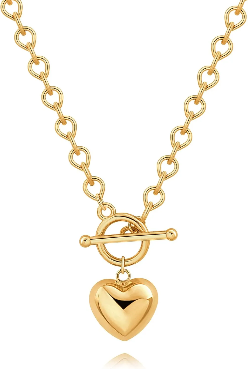 SOFYBJA Saint Benedict Necklace Drop 18K Gold Toggle Medallion Coin Cross Pendant Necklaces Religious Jewelry Catholic Gift for Women