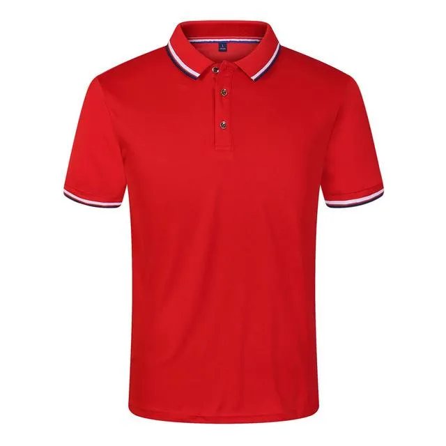 Solid Color Summer Polo Shirts Men Cotton