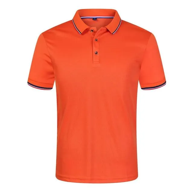 Solid Color Summer Polo Shirts Men Cotton