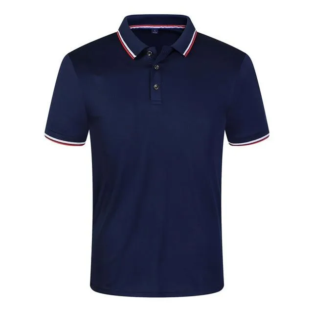 Solid Color Summer Polo Shirts Men Cotton