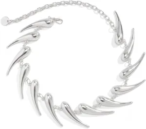Spike Chokers for Women Girls Choker Goth Necklaces Mens Chain Choker Collar Punk Streetwear Handmade Adjustable Vintage Rivet Jewelry (Silver)