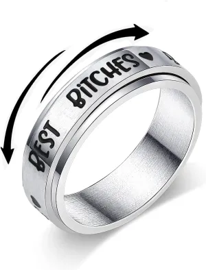 Spinner Ring for Women Men Stainless Steel Anxiety Fidget Rings for Anxiety Relieving Stress Rings I am Enough Inspirational Promise Rings Size 5-10