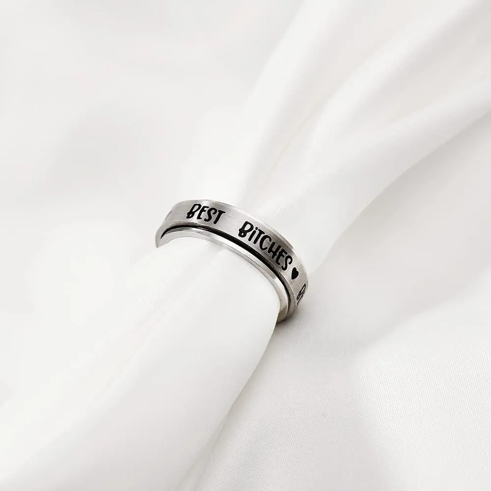 Spinner Ring for Women Men Stainless Steel Anxiety Fidget Rings for Anxiety Relieving Stress Rings I am Enough Inspirational Promise Rings Size 5-10