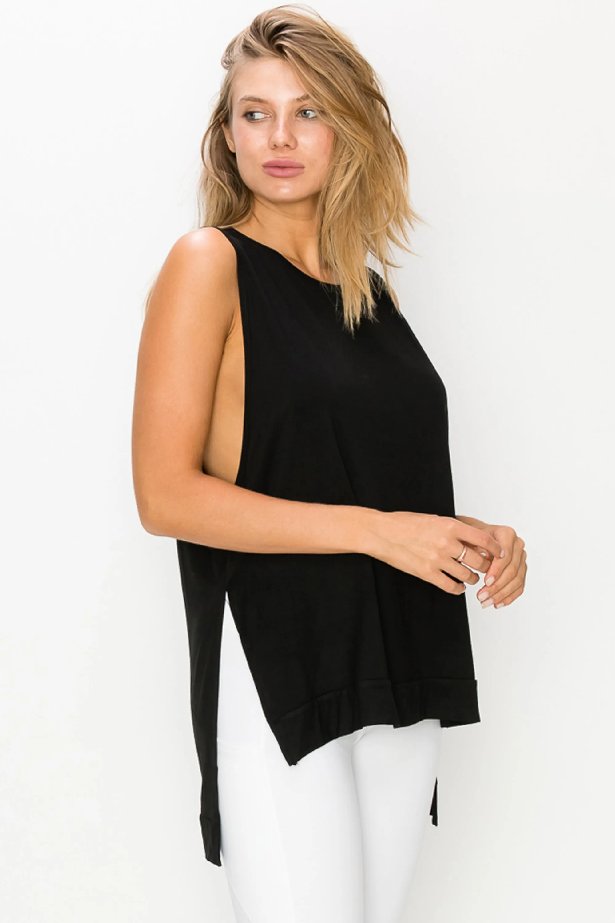 Sporty Tank Top with Split Sides