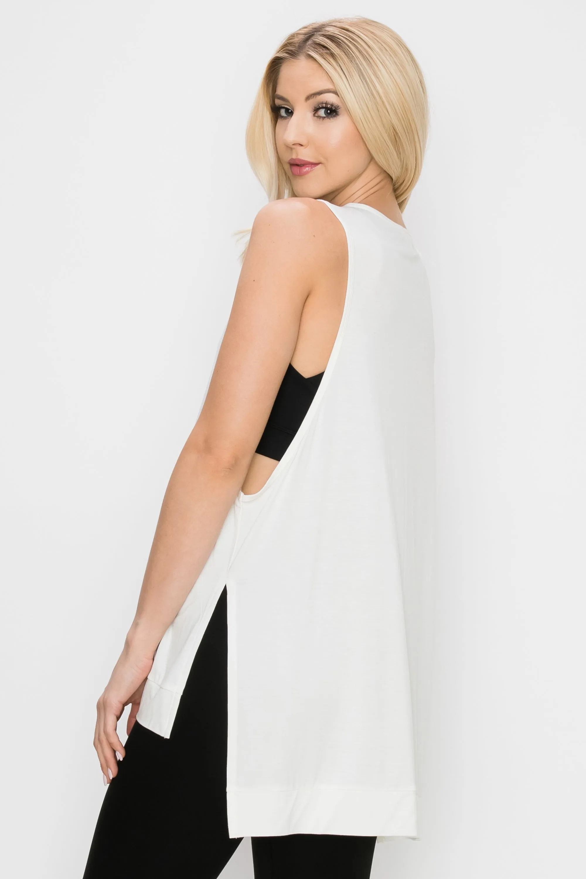 Sporty Tank Top with Split Sides