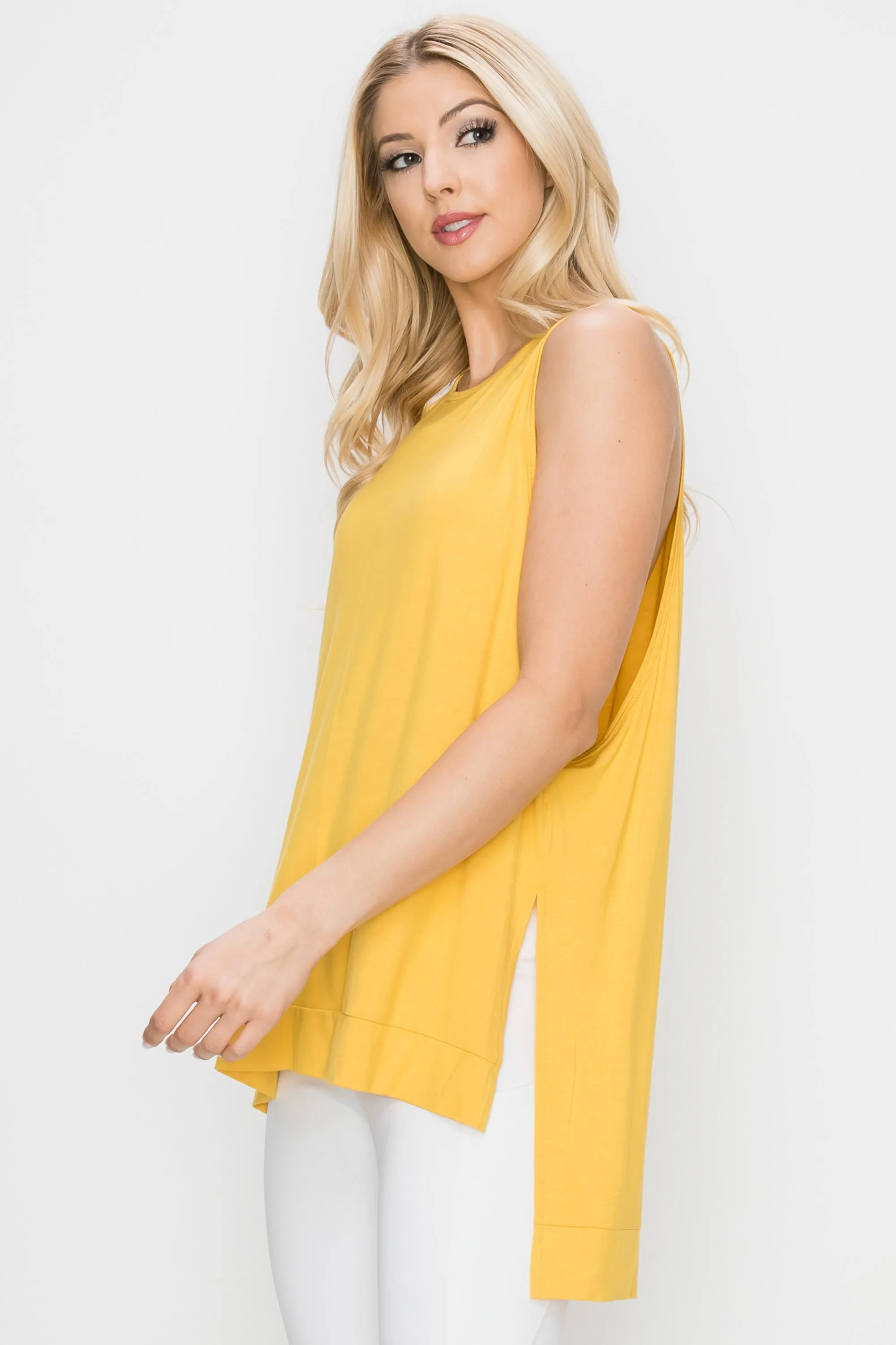 Sporty Tank Top with Split Sides