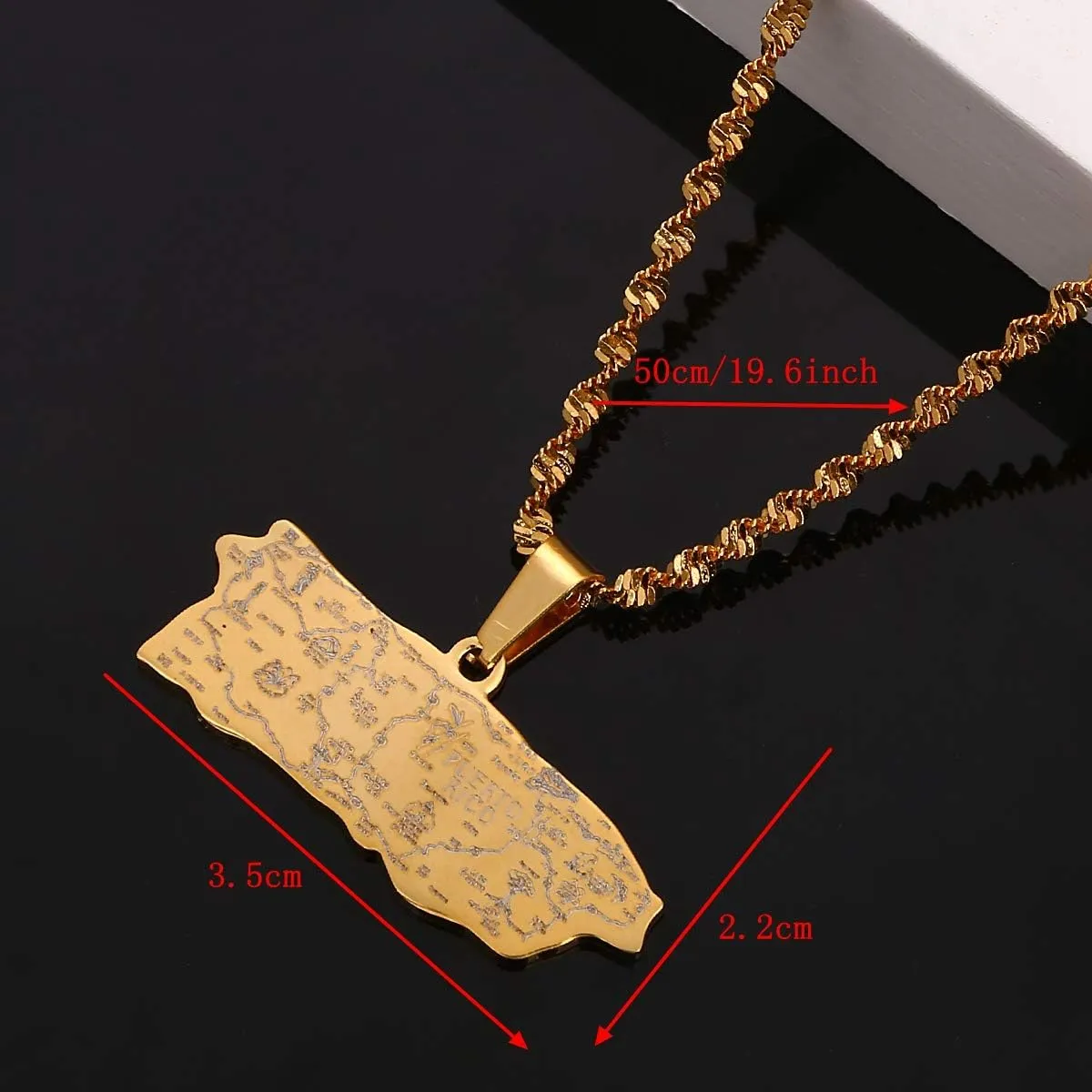 Stainless Steel Puerto Rico Map Pendant Necklaces Puerto Ricans Map Jewelry