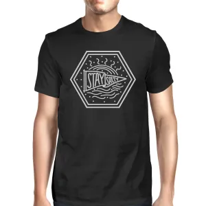 Stay Salty Mens Black Short Sleeve Tee Round Neck Graphic T-Shirt