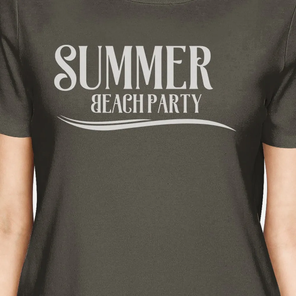 Summer Beach Party Womens Dark Grey Shirt