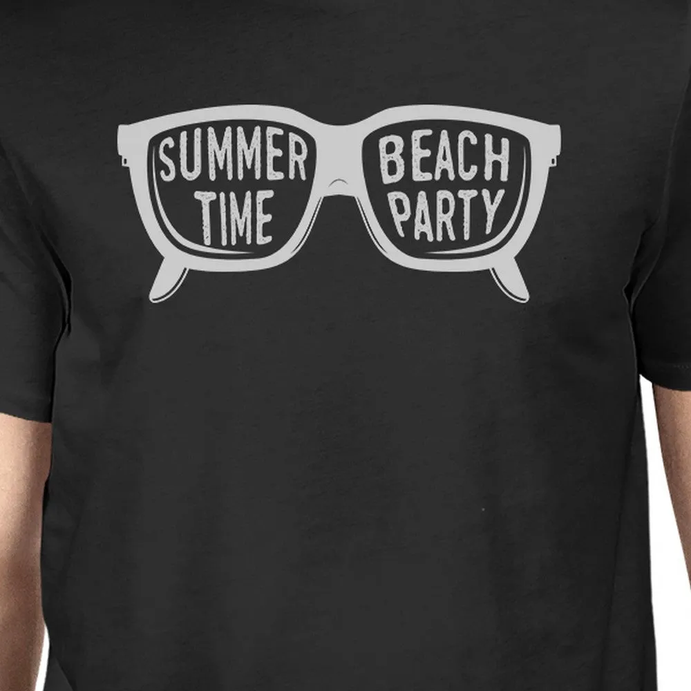 Summer Time Beach Party Mens Black Shirt