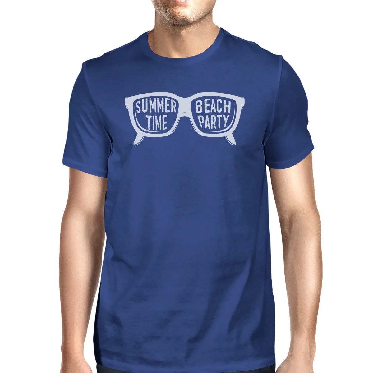 Summer Time Beach Party Mens Royal Blue Shirt
