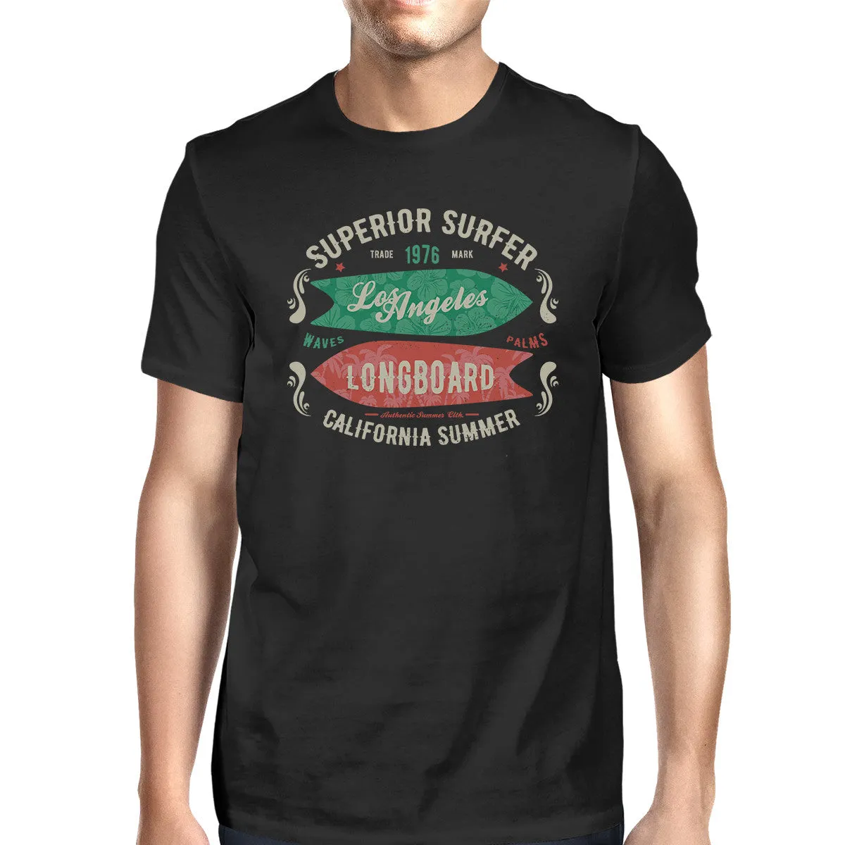 Superior Surfer Los Angeles Longboard Mens Black Shirt