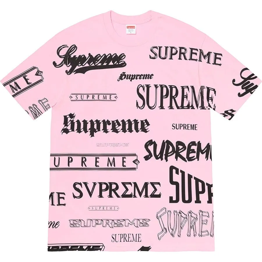 SUPREME MULTI LOGO TEE PINK