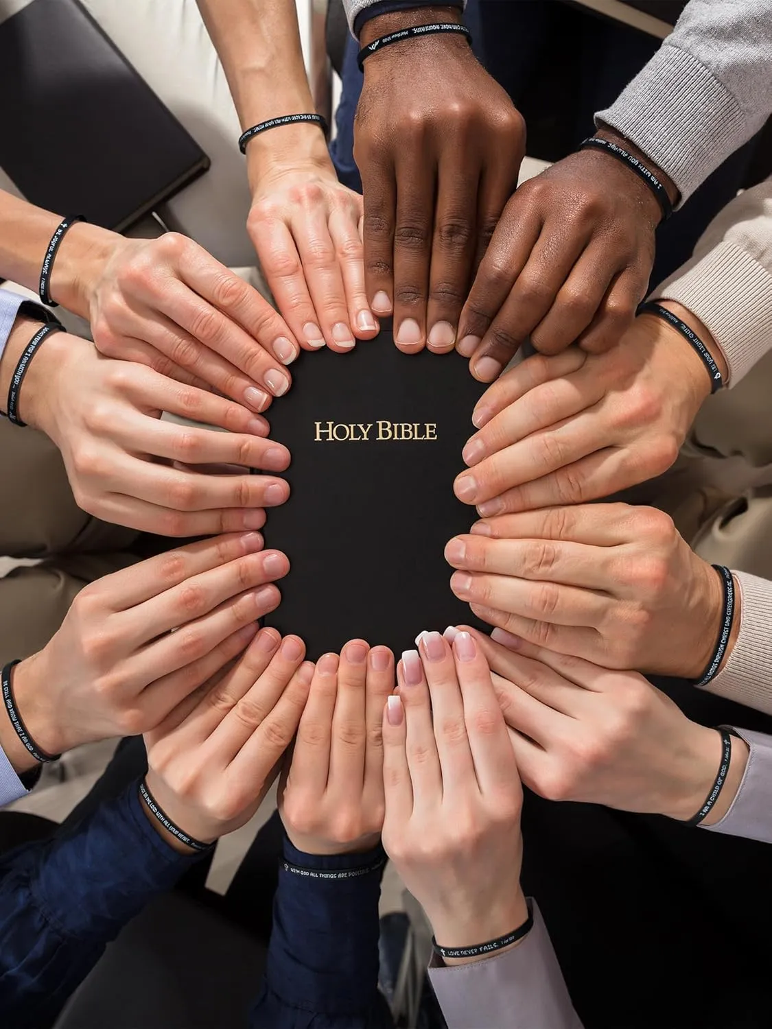 Sureio 15 Pcs Christian Bracelets for Women Men Inspirational Leather Bible Verse God Faith Scripture Friendship Bracelets