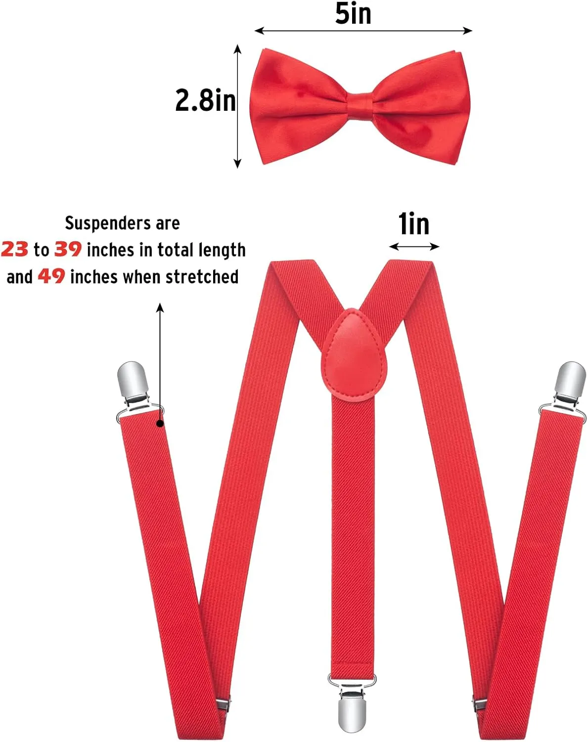 Suspenders for Boys Girls, Mens Suspender and Bow tie Set with Glasses