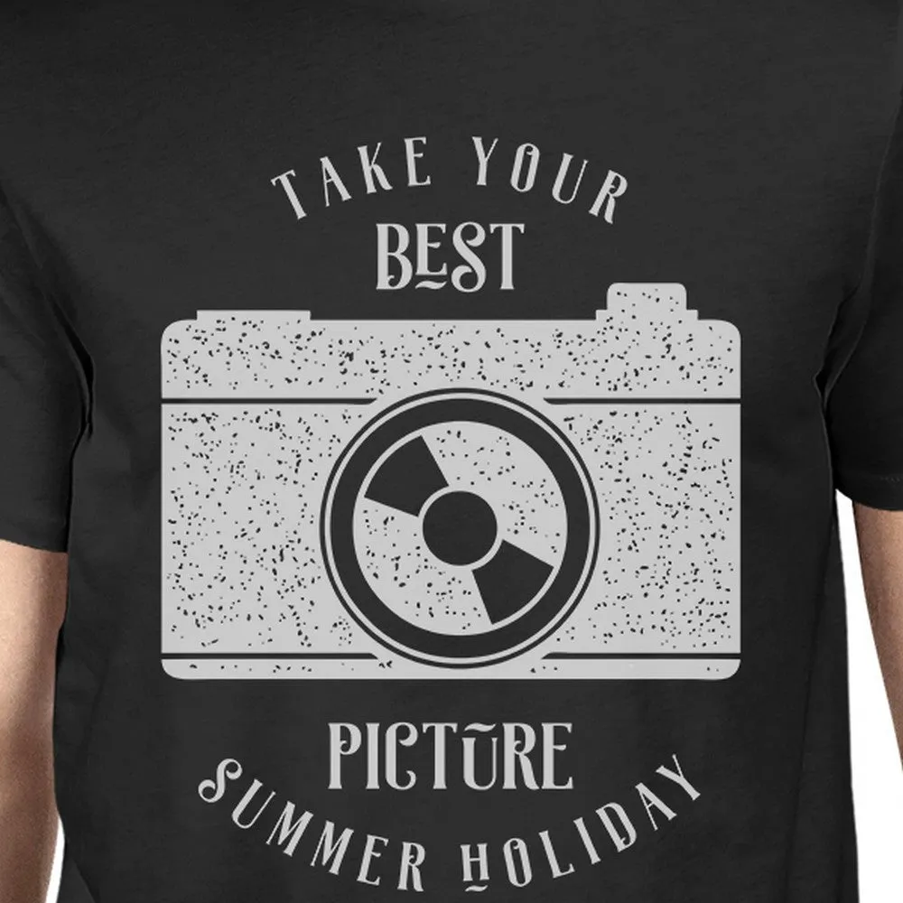 Take Your Best Picture Summer Holiday Mens Black Shirt