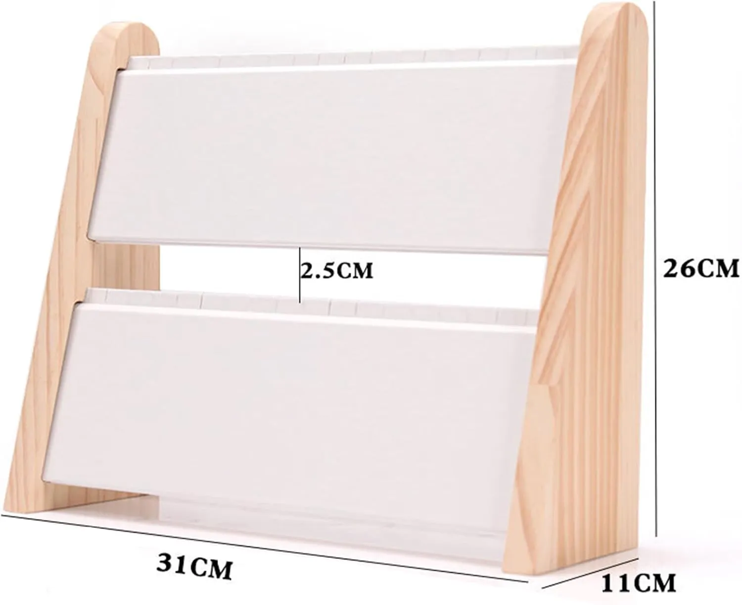 TANG SONG 1 PCS 34 Grids Double-Deck Wood Leather Soft Mat Multiple Necklace Display Stand Necklace Chains Organizer Holder for Home (White)