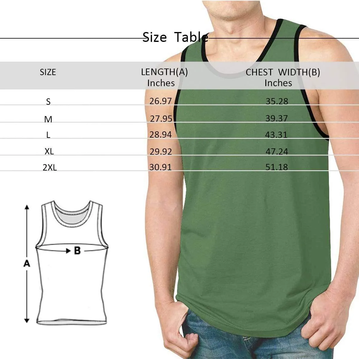 Tank Tops for Printing Custom Face Personalized Men's All Over Print Tank Top